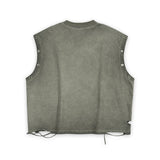 Etai men's clothing premium streetwear vintage short sleeve sleeveless tank top - heavyweight pure cotton, washed and distressed