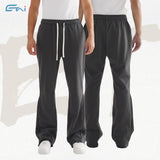 Etai men's clothing high-quality loose-fit casual cotton flare sweatpants - american street style raw hem drawstring flare pants