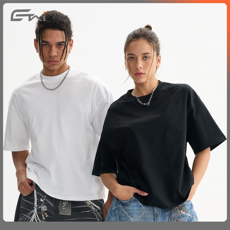 Etai men's apparel cross-border trendy brand short-sleeve solid color t-shirt - high-quality pure cotton men's crew neck undershirt