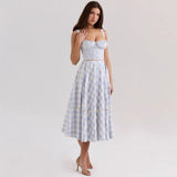 Women's dress - cross-border skirt - summer french style sexy waist-defining a-line high-end elegant dress for women