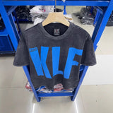 saint m t shirts  s.m letter print crew neck pullover short sleeve top - wholesale