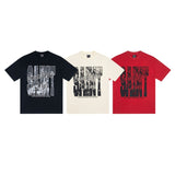 saint m t shirts  s.m creative letter graphic crew neck short sleeve tee