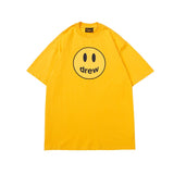 Drew house t-shirt - spring/summer collection - d@ew smiley face letter print crew neck pullover short sleeve - wholesale single piece