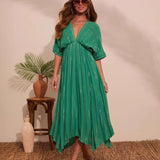 Women's printed beach cover-up dress - perfect for cross-border e-commerce, sun protection, and beach vacations