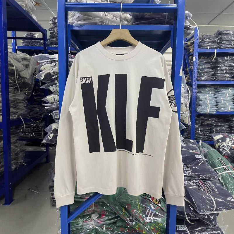 Saint m hoodie autumn and winter s.m exhibition limited washed and distressed round neck pulloverlong sleeves one piece wholesale