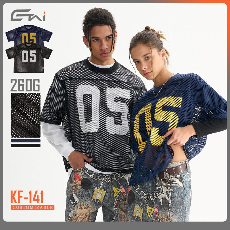 Etai men's apparel trendy sporty boxy short-sleeve t-shirt - summer outerwear, loose fit, breathable men's mesh jersey