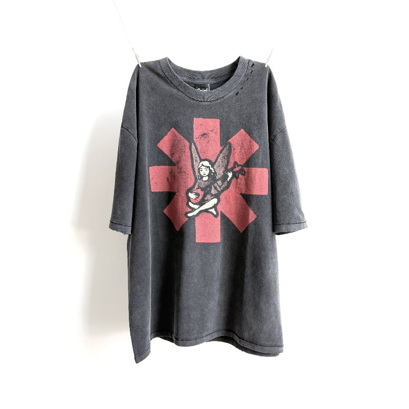 saint m t shirts  s.m. red chili band collaboration graphic crewneck t-shirt