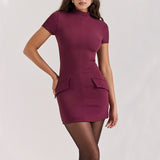 Women's dress - export amazon women's spring/summer slim-fit hot girl bodycon european & american style short sleeve dress
