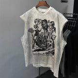 saint m t shirts  s.m cartoon harley pattern crew neck pullover tank top - wholesale