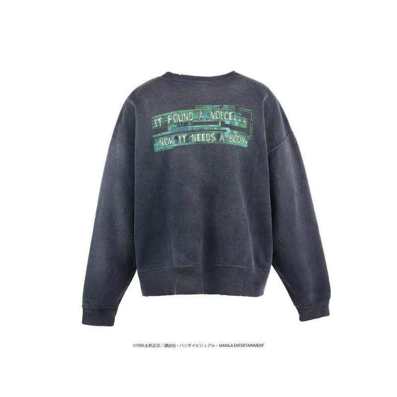 Saint m hoodie spring & fall s.m ghost in the shell pattern round neck pullover sweatshirt