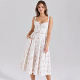 Women's dress - cross-border skirt - summer french style sexy waist-defining a-line high-end elegant dress for women