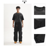 Etai men's clothing premium spray-dyed short-sleeve t-shirt - versatile, short, boxy fit style for men