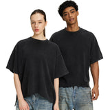 Etai men's clothing high-quality pure cotton distressed boxy short-sleeve men's t-shirt - vintage streetwear ripped tee