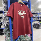 saint m t shirts  s.m superman letter graphic crew neck pullover short sleeve t-shirt - wholesale
