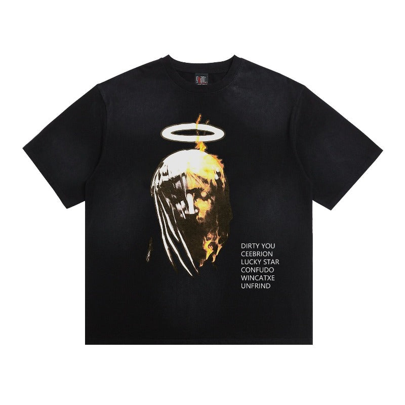 saint m t shirts  s.m. devil dad graphic crewneck pullover short sleeve t-shirt - wholesale