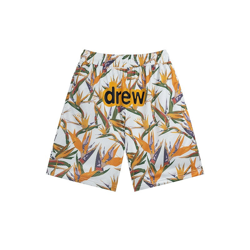 Drew house pants spring/summer d@ew botanical & ocean series patterned casual beach shorts