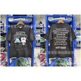saint m t shirts  s.m cartoon print crew neck pullover short sleeve top - wholesale