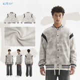 Etai men's apparel high-quality heavyweight distressed baseball jacket - men's casual open front button-up cardigan for autumn and winter
