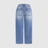 Women's wide-leg straight-leg cropped jeans - spring/summer collection - casual & fashionable - ready stock - aliexpress women's apparel