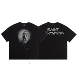 saint m t shirts  s.m vintage washed distressed crew neck pullover short sleeve top - wholesale