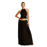 Women's dress: spring/summer european and american fashion sexy backless halter tie-up lace vest long dress set