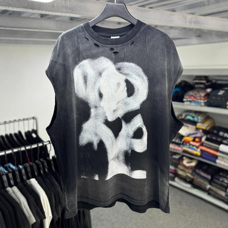 saint m t shirts  s.m. alien graphic crewneck pullover tank top