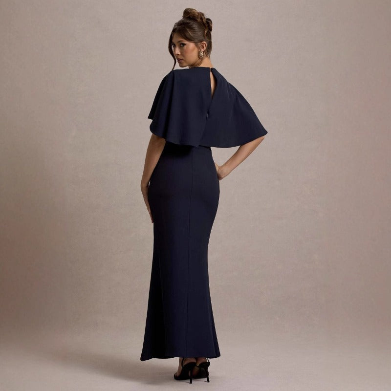 Women's dress - european & american style summer hot girl mid-sleeve cutout pleated dress - cinched waist, bodycon, sexy maxi dress
