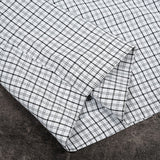 Etai men's fashionable plaid cropped pants with distressed seam detail, pleated casual shorts, drawstring lightweight men's shorts