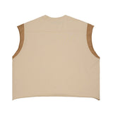 Etai men's clothing color block tank top pure cotton short sleeve men's t-shirt streetwear brand loose crew neck rolled hem vest