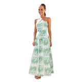 Women's dress - cross-border amazon fashion - european & american style - summer casual floral halter neck beach hawaiian vacation dress - lined