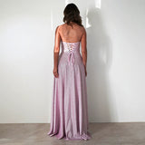 Women's dress amazon fashion banquet dress ins sequin big skirt tube top sexyfashion slit dress