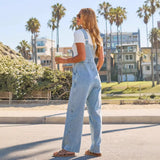 Women pants cross-border spring and summer casualslimming look jumpsuit women's fall and winterworkwear style factory direct sales wide-leg denim overalls