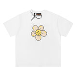 Drew house t-shirt - spring/summer d@ew floral letter crew neck pullover short sleeve