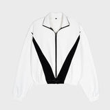 Etai men's clothing | trendy color block oversized tracksuit set - men's casual high neck jacket & wide leg pants - spring/autumn outfit