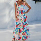 Women's dress - spring/summer collection - cross-border e-commerce - ebay, amazon, independent stores - export fashion - european & american style - floral print - maxi dress