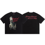 saint m t shirts  s.m monster print graphic crew neck pullover short sleeve top - wholesale