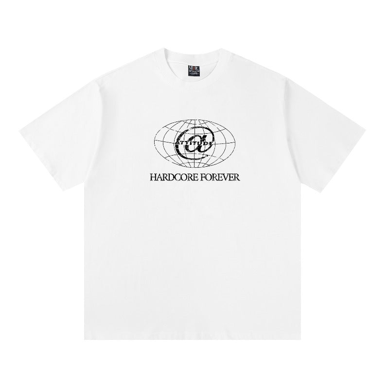 saint m t shirts  s.m earth alphabet graphic crew neck short sleeve t-shirt - wholesale