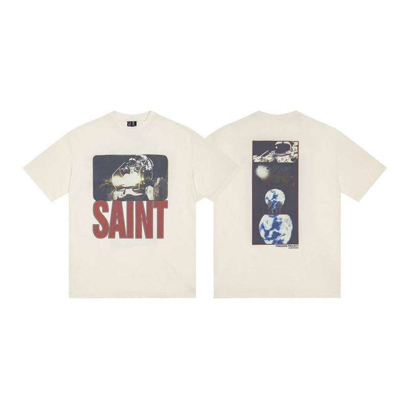 saint m t shirts  s.m. astronaut graphic crew neck short sleeve tee