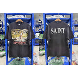 saint m t shirts  s.m cartoon print crew neck pullover short sleeve top - wholesale
