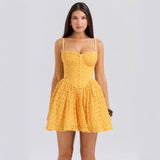 Women's dress - cross-border e-commerce sexy lace jacquard dress - european and american style pure & sultry backless a-line puffy gown - short princess dress