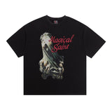 saint m t shirts  s.m monster print graphic crew neck pullover short sleeve top - wholesale
