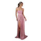 Women's dress amazon fashion banquet dress ins sequin big skirt tube top sexyfashion slit dress