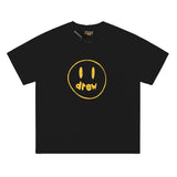 Drew house t-shirt - spring/summer european and american streetwear brand - d@ew smiley face print crew neck pullover short sleeve