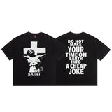saint m t shirts  s.m vintage washed distressed crew neck pullover short sleeve top - wholesale