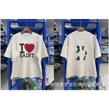 saint m t shirts  s.m cartoon print crew neck pullover short sleeve top - wholesale