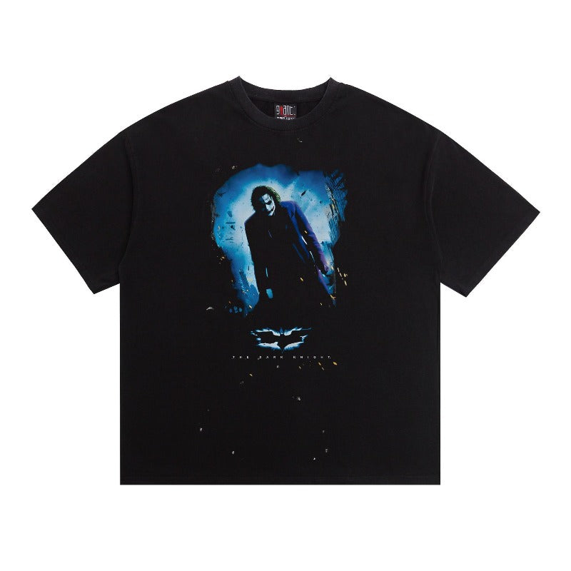 saint m t shirts  s.m clown character graphic crew neck pullover short sleeve t-shirt - wholesale