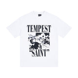 saint m t shirts  s.m character & letter graphic crew neck short sleeve tee