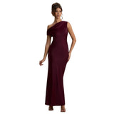 Women's dress - cross-border spring french chic sleeveless off-the-shoulder high-end slim-fit long maxi party dress