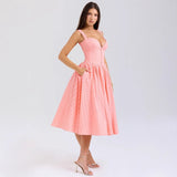 Women's dress - new arrival: solid color embroidered soft mesh, heavily detailed, sexy, slim-fit cami dress - perfect for cross-border e-commerce on amazon and independent websites