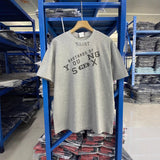 saint m t shirts  s.m letter print crew neck pullover short sleeve top - wholesale